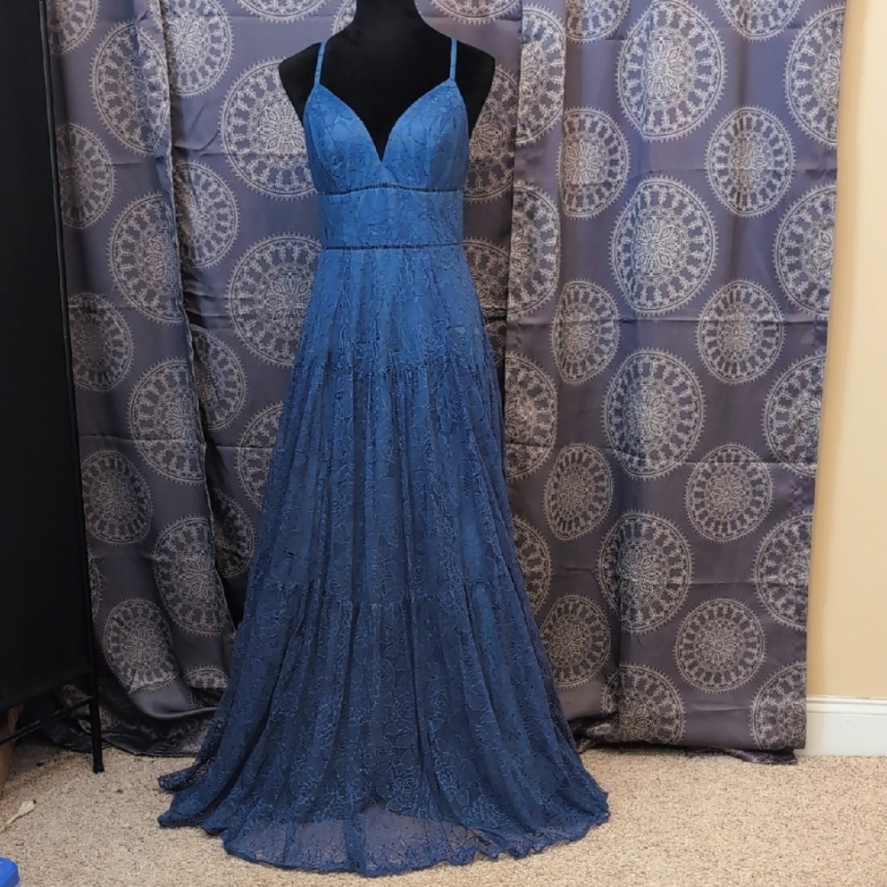 Blue Lace Formal DB Studio Gown